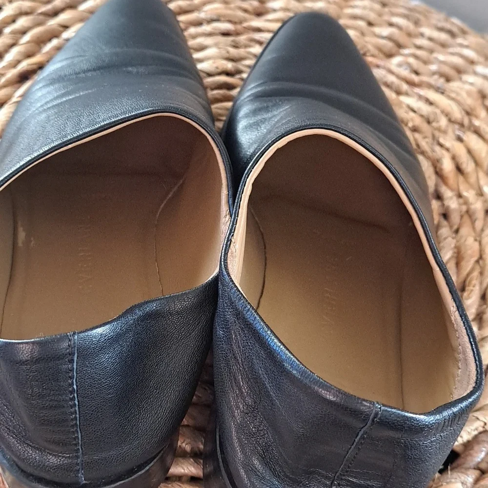 Everlane Womens‎ Babo Black Soft Leather Slip On Loafers Shoes Size 6